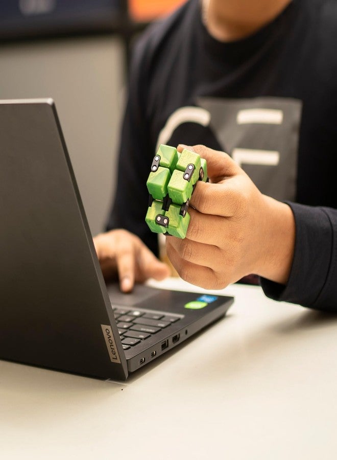 Cubelelo Drift Infinity Cube (Green) | Magic Puzzle Cool Mini Gadget for Stress and Anxiety Relief for Kids and Adults | Desk Finger Flip Toy for Fun and Game | for Ages 3 Years and Above - Image 5